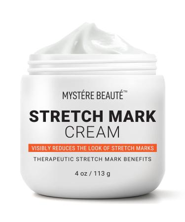 MYSTRE BEAUT Stretch Mark Cream, Reduces the Look of Stretch Marks, Moisturizes the Skin, With Cocoa Butter, Shea Butters and Vitamins A, E, Skincare For Mamas, - for All Skin Types 4 oz