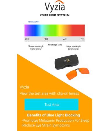 Buy Vyzia Clip-On Blue Light Blocking Glasses | Fits Over Prescription Glasses | Reduces Eye Strain & Induces Sleep | Orange Lenses for Better Sleep - Buy Online on GoSupps.com