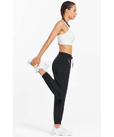 Libin Women's Lightweight Joggers Pants - Quick Dry Athletic Track Pants with Zipper Pockets | Black, Size Large - Buy Online on GoSupps.com