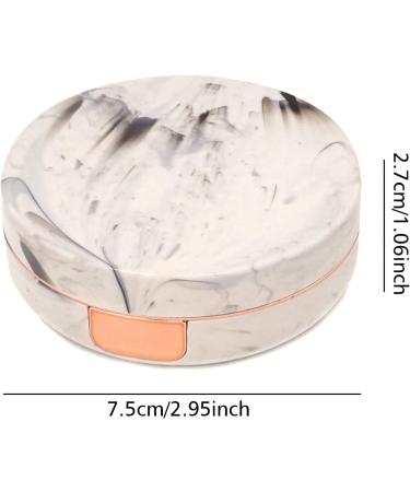 Honbay Marble Contact Lens Case with Mirror - Round (Rose Gold) - Buy Online on GoSupps.com