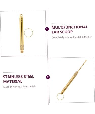 PACKOVE 3pcs Professional Brass Ear Cleaning Tools Kit Earwax Removal Tools for Wax Removal and Canal Massage Yellow - Buy Online on GoSupps.com