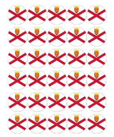 30 Jersey Flags Cupcake Toppers Edible Wafer Paper Fairy Cake Toppers Birthday Cake Decorations