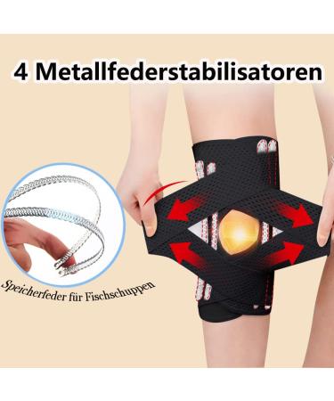 Anampion Knee Brace for Men & Women - Adjustable Velcro Patella Opening Supports Swollen ACL - XL Black - Buy Online on GoSupps.com