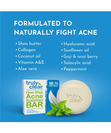 Truly Clear Acne Bar: Alcohol-Free Face & Body Cleanser with Hyaluronic Acid - Non-Drying Acne Treatment for Face, Chest, Butt, and Back - Buy Online on GoSupps.com