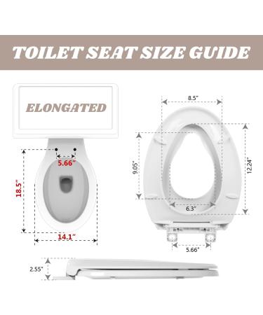 Elongated Toilet Seat With Built-In Potty Training Seat  Slow Close  Child Transition Integrated Toilet Seat  Removable Magnetic Toddler Seat  Thickened Material  Easy Clean  Never Loosen White(18.5) White Elongated - Buy Online on GoSupps.com