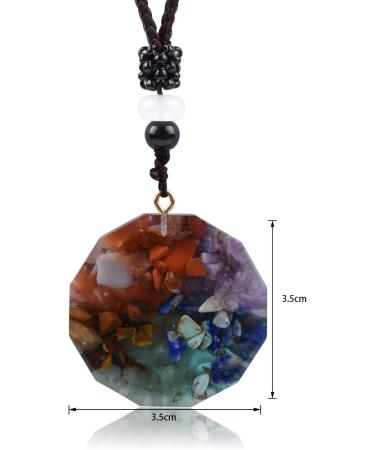 EneQutum Metatron Cube Orgonite Mixed 7 Chakras Orgone Pendant Necklace Crystal Healing Necklace for Men and Women Gold - Buy Online on GoSupps.com
