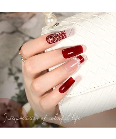 KRISNICE Wine Burgundy Red Cat Eye Gel Nail Polish Set for Fall Manicure - KCS2-004 - Buy Online on GoSupps.com
