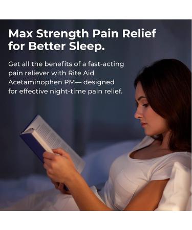 Rite Aid Acetaminophen PM Caplets - 300ct | Sleep Aid & Pain Relief for Adults | Extra Strength Pain Reliever for Arthritis | Real Time Pain Relief - Buy Online on GoSupps.com
