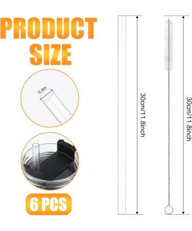 6pcs Replacement Straws for Stanley Adventure Quencher 40oz Tumblers - Reusable Straws with Cleaning Brush | 30cm Long | Water Jug Accessories - Buy Online on GoSupps.com