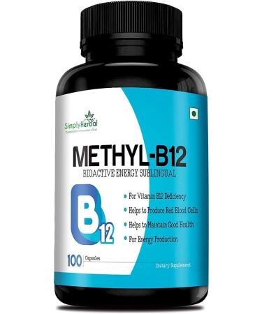 SENTA Vitamin B12 Methyl B12 Methylcobalami Produce Red Blood Cells Maintain Good Health Boost Energy Heart Health Plant Based Supplements - 100 Capsules
