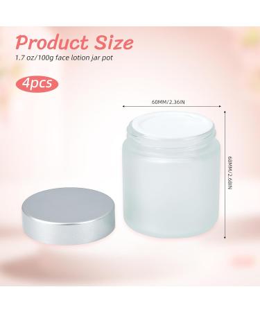 NICENEEDED 100ml Frosted Glass Jars with Lids Empty Round Sample Jar Pot Sample Storage Containers Refillable Travel Eye Cream Jars Pot for Cosmetics Scrubs Makeup Face Cream Lotion - Buy Online on GoSupps.com
