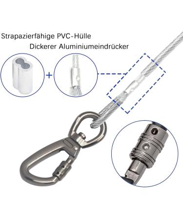 Buy Hofleine 9m Tie Out Cable for Dogs | Shock-Damping Spring | Durable Linen for Medium & Large Dogs | Perfect for Camping & Outdoor Use - Buy Online on GoSupps.com