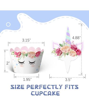 30 Set Unicorn Cupcake Toppers and Wrappers Decorations Birthday Party Cute Unicorn Cupcake Liners with Topper for Girls Baby Shower Birthday Party Decorations (Colorful) - Buy Online on GoSupps.com