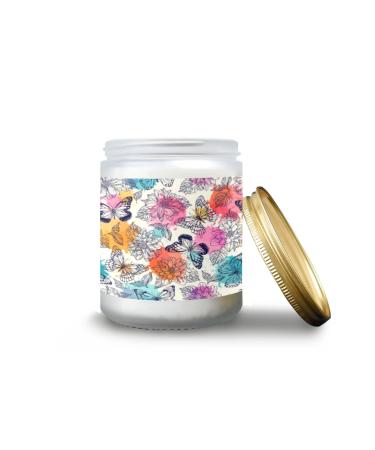 Lavender Candles for Home Scented Aromatherapy Jar Candles 7 oz Long Lasting Candles Scented Candles Gift Set for Women Perfect for Birthday Gifts Butterflies and Dahlias