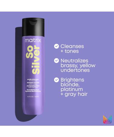 So Silver Purple Shampoo & Conditioner Set - 33.8 Fl Oz | Neutralizes Yellow Tones, Nourishes Hair | Blonde, Grey, Platinum, Bleached Hair | Color Treated | Packaging May Vary - Buy Online on GoSupps.com
