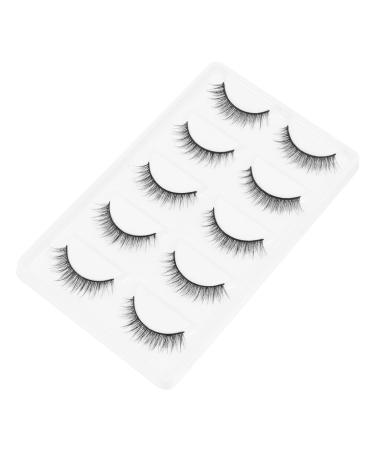 Angoily 5 Pairs Short Eyelash Faux Fake Eyelashes Glue False Lashes Hair Eyelashes 3d Synthetic Eyelashes Lash Cosmetics False Eyelashes Art Eyelashes Artificial Fiber Major Extend 6d
