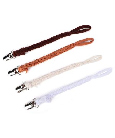 SH-RUIDU Baby Schnuller clamps 4 pieces DIY pacifier clips chain stainless steel duck beak anti loss straps for boys and girls type 2