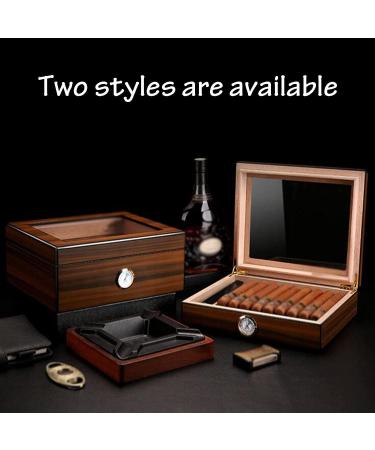 Cigar Boxs Humidors Delicate Cehumidor Men Cigar Box Glass Top Dual Zstorage Cigar Case Simple Cigar Desktop Box with Hygrometer Humidifier Portable 1 Pack Small - Buy Online on GoSupps.com