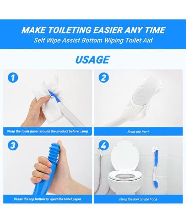 Victop Toilet Aid Tool - Foldable Comfort Wiping Solution for Restricted Mobility - 40cm Blue - Buy Online on GoSupps.com