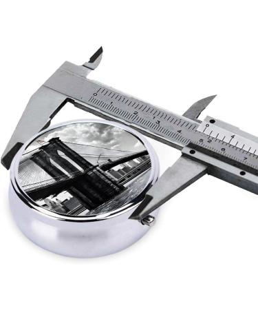 Shop Brooklyn Bridge Round Pill Box - 3 Compartment Mini Decorative Travel Medicine Organizer - Buy Online on GoSupps.com