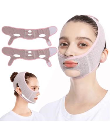 2 PCS 2023 NEW Beauty Face Sculpting Sleep Mask, Reusable V Line Shaping Masks, V Line lifting Mask Facial Slimming Strap - Double Chin Reducer, Chin Up Mask Face Lifting Belt, Face Tightening Chin