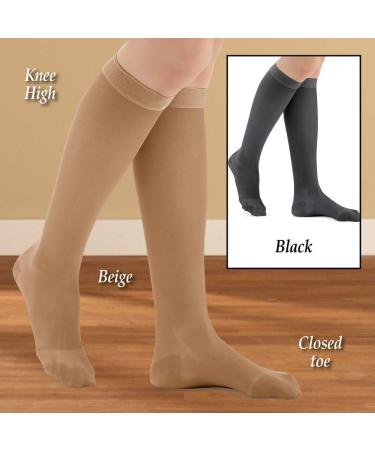 Knee High Compression Stockings Firm 20-30 mmHG Closed Toe - Made in USA Beige XL | Collections Etc - International Shipping Available - Buy Online on GoSupps.com