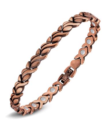 Jeracol Ladies Copper Bracelets 99.99% Pure Copper Magnetic Bracelet for Women Adjustable Bracelet Length with Included Sizing Tool Fish Tail Design - Buy Online on GoSupps.com