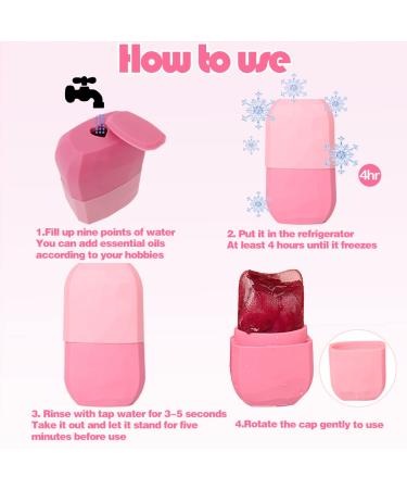 Silicone Ice Roller for Face and Eyes - Facial Beauty Tool for Skin Care, Pore Shrinking, and Skin Brightening (Pink) - Buy Online on GoSupps.com