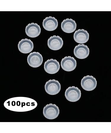 100Pcs Disposable Eyelash Ring Holder - Professional Adhesive Stand with Unique Flower Design for Eyelash Extensions | Plastic Material - Buy Online on GoSupps.com