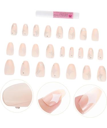 Healeved 1 Set Nail Patch Nail Decals Girls Fake Nails Nail Decor French Decor Nails for Women Fake Nail Tip Manicure Supply Plastic Fake Nails Nail Art Stickers Supplies Detachable X4 Pink 2X1.1cm Pink - Buy Online on GoSupps.com
