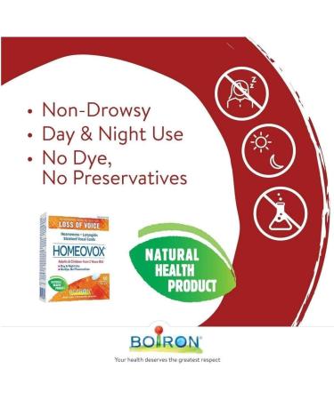 Boiron Homeovox 60 Tablets Homeopathic Medicine for hoarseness loss of voice laryngitis and strained vocal chords - Buy Online on GoSupps.com