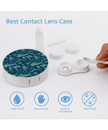 Shark Octopus Sea Turtle Cute Contact Lens Case | Portable Travel Storage Box with Mirror - Perfect for Daily Outdoor Use - Buy Online on GoSupps.com