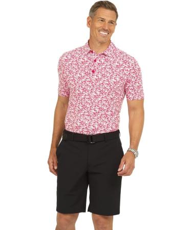 IBKUL Men's UPF 50+ Icefil Cooling Tech Sailfish Print Polo Shirt - White/Red - XX-Large - Buy Online on GoSupps.com
