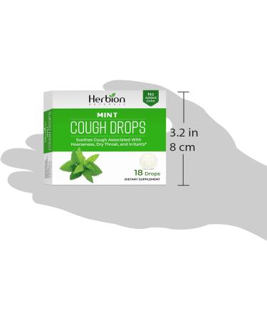 Herbion Mint Cough Drops - 18 Lozenges | Soothing Relief for Cough and Sore Throat - Buy Online on GoSupps.com