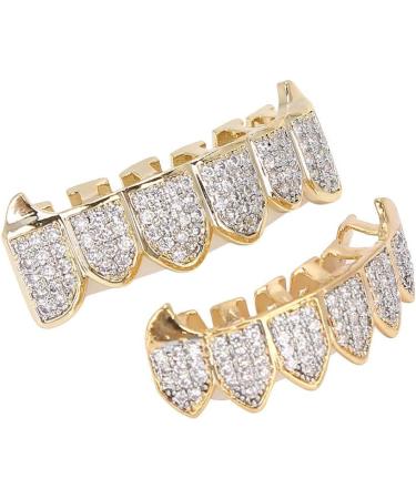 Brass Galvanized Messing Teeth Set - Hip-Hop Props & Halloween Accessories | Two-Color Decoration - Buy Online on GoSupps.com