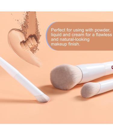 KINGMAS Angled Mini Concealer Brush | Kabuki Makeup Brush for Under Eye Contour Liquid Cream Powder | White Blending & Buffing Tool - Buy Online on GoSupps.com