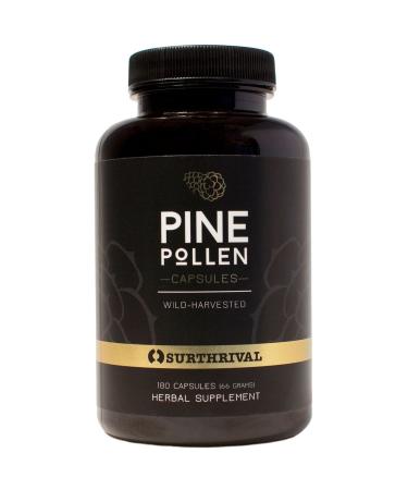 Surthrival: Pine Pollen Powder Capsules (180 Count), Wild Harvested, Energy & Endurance Restoration Capsules 180ct - Buy Online on GoSupps.com