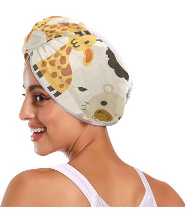 Buy Cute Animal Hair Towels 2 Pack - Super Absorbent Quick Dry Turbans for Women & Girls - Buy Online on GoSupps.com