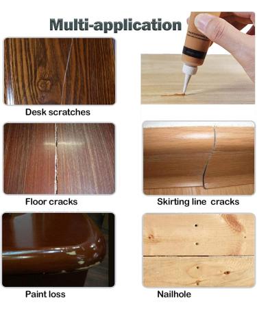 SEISSO Wood Furniture Repair Kit, Wood Floor Scratch Repair Kit, Wood Filler  Restore Any Scratch Cracks Scorch, Touching up Any Colors Wood Laminate  Floor Hardwood, 20ml(12 Colors) Black