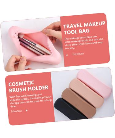 Angoily Silicone Storage Bag Makeup Brush Silicone Cosmetic Brush Bag Cosmetic Brush Holder Foundations Pouch Zip Lock Organizer Small at Home Pink Travel Silica Gel Toolkit - Buy Online on GoSupps.com