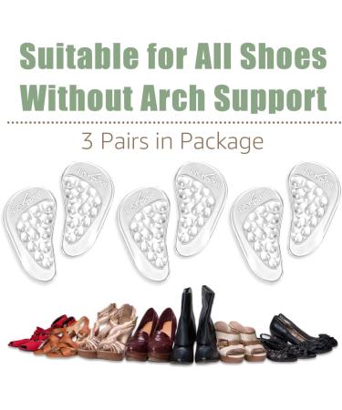Skyfoot Arch Support Inserts for Flat Feet & Plantar Fasciitis - 3 Pairs for Foot Pain Relief - Buy Online on GoSupps.com