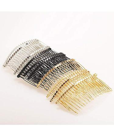 Rocutus 10 pieces 20 Teeth Fancy DIY Metal Wire Hair Clip Combs Metal Wire Hair Combs Wire Twist Bridal Wedding Veil Combs for Women (Mixed)