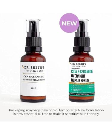 SODEN Cica & Ceramide Overnight Repair Face Serum For Glowing Skin | Repairs Skin With 2% Squalane Marula Oil 1% Ceramide Complex & Centella Extract Face Serum For All Skin Types -30ml - Buy Online on GoSupps.com