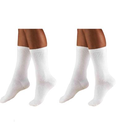 Truform 15-20 Mens Athletic Crew Sock XL White (Pack of 2) X-Large (2 Pairs) White
