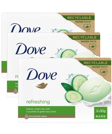 Dove Dove Beauty Cream Bar Solid Soap Various fragrances 2 x 90 g (3 units cucumber and green tea)