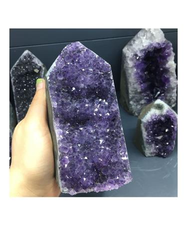 Natural Crystal Rough Stone Crafts Natural Amethyst Geode Quartz Cluster Crystal Specimen (Size : 1000-1100g)