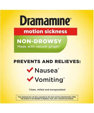 Dramamine Non-Drowsy Naturals Motion Sickness Relief Capsules - Pack of 3 (18 ea) | International Shipping - Buy Online on GoSupps.com