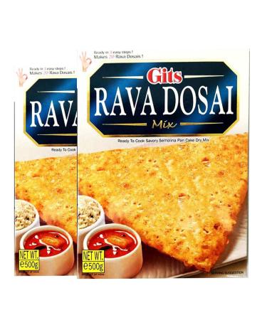 GITS Rava Dosa Mix 500G|Rava Dosa Instant Breakfast Mix|Indian Instant Mix|Rava Dosa South Indian Breakfast|Ready Rava Dosa Mix|Traditional Indian Crispy| Indian Origin (Pack of 2)