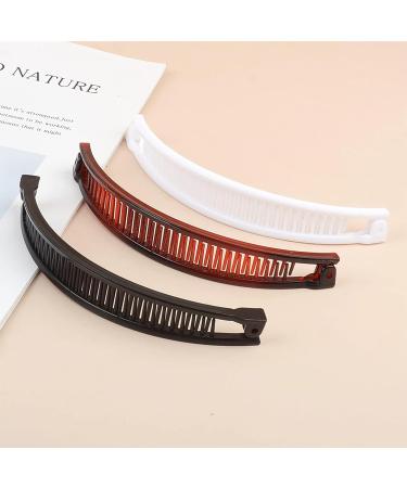 6 Pcs Banana Hair Clip Banana Clip Double Comb Long Hair Clips Banana Hair Comb Banana Clip for Thick Hair Slides and Clips for Women Fine Hair (Brown and Black and white) - Buy Online on GoSupps.com