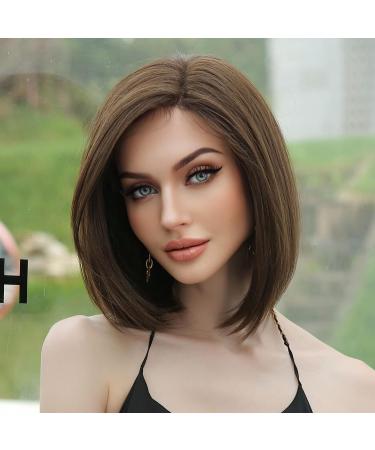 HAIRCUBE Brown Synthetic Lace Wig - Shoulder-Length Bob Style for Women - Buy Online on GoSupps.com